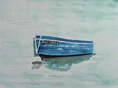 Blue small boat